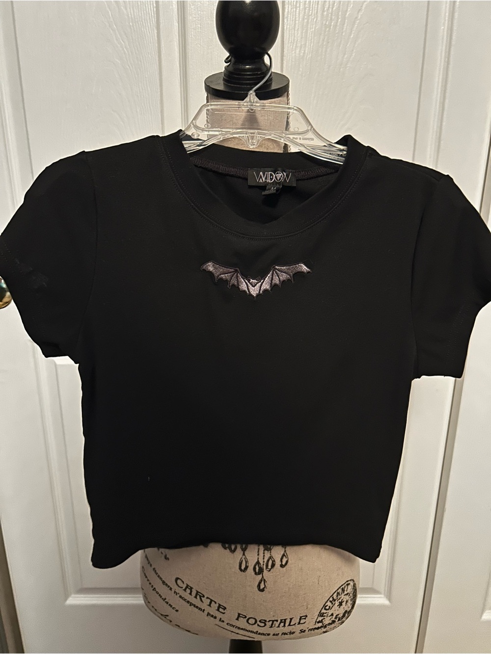 Black Bat Crop Tee